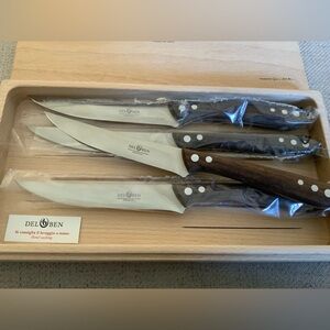 DEL BEN MAXI STEAK KNIVES Made In Italy Set of 4 Boxed Retail Retail $395 NWT